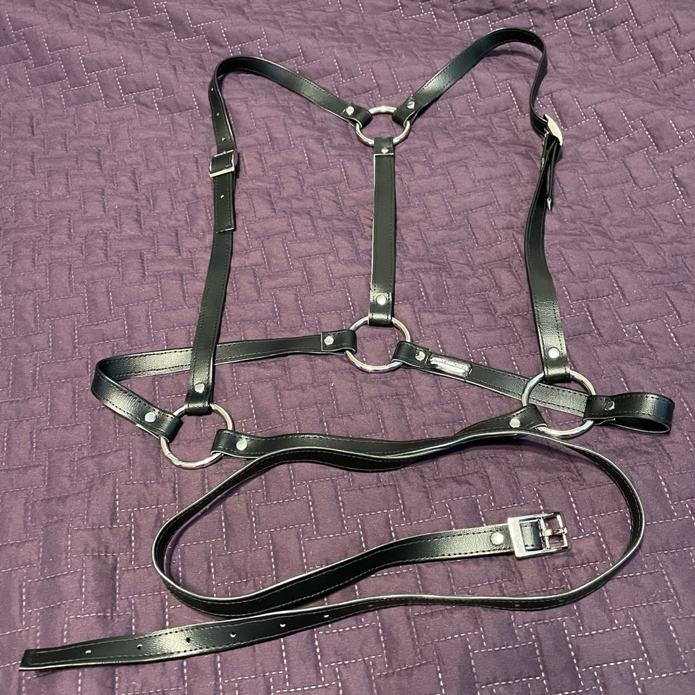 Reversible Black (vegan) Leather Harness